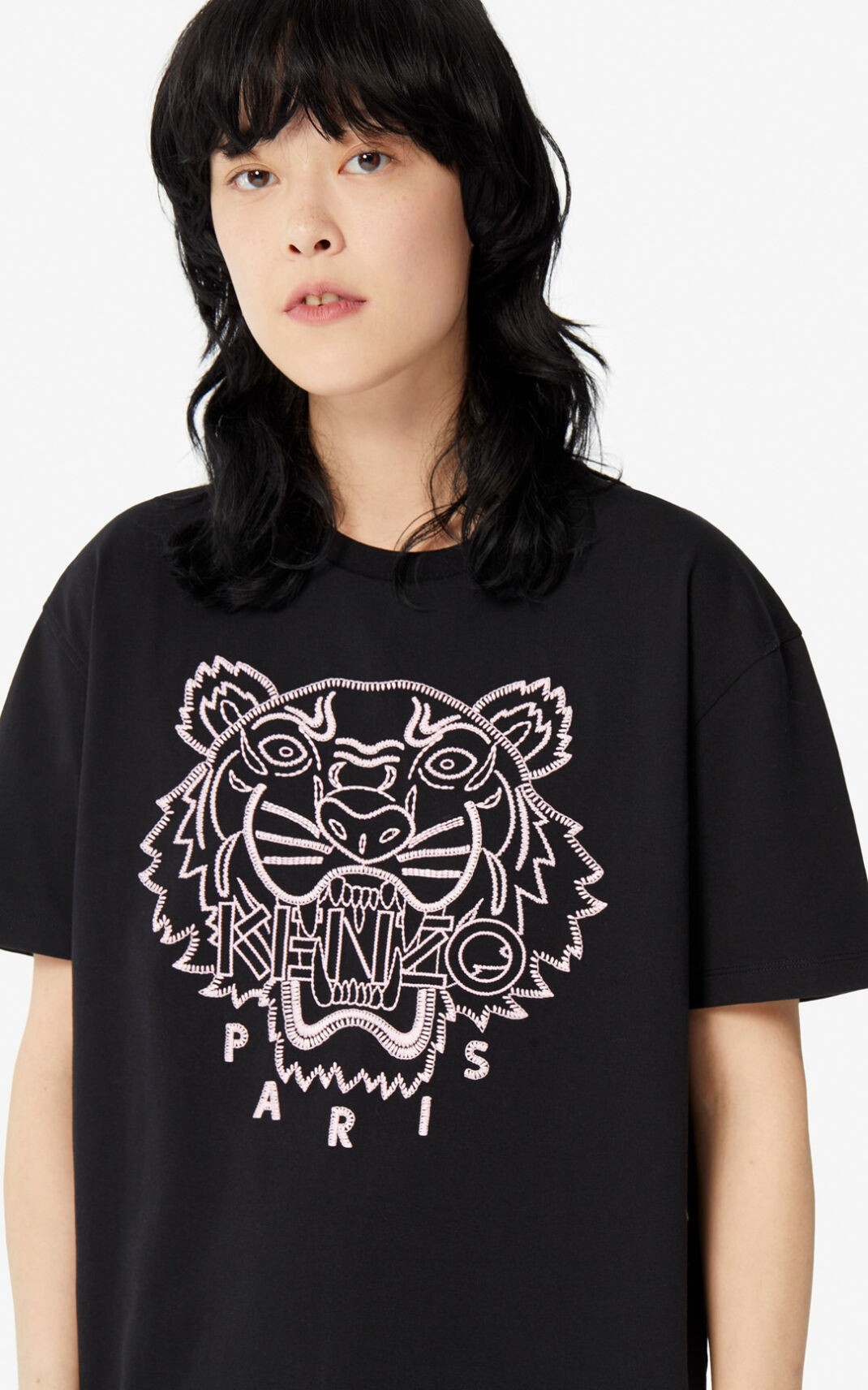 Kenzo Capsule Expedition Tiger T-shirt Dames Zwart | 70239DUVY